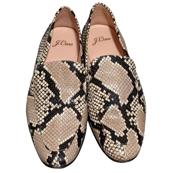 J. Crew Cecile AQ136 Smoking loafer leather reptile embossed size 9 - Picture 12 of 12